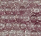 Lilac 6mm Round Crackle Glass Beads