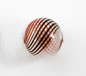Red / Brown / White Hollow Blown Glass Bead