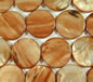 Golden Brown 30mm MOP Shell Coin