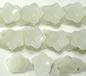 Milky White Glass Frangipani Button Bead - 14mm
