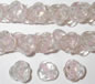 Pale Pink Rose Swirl Glass Button Flowers - 15mm