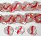 Red Rose Swirl Glass Button Flowers - 15mm
