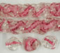 Pink Rose Swirl Glass Button Flowers - 14mm