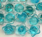 Aqua Blue Star Rose Glass Button Flowers - 15mm