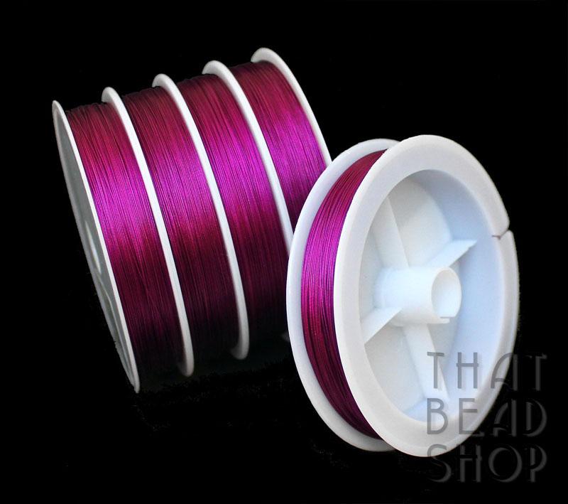 3 Rolls 24 ft Tiger Tail Beading Wire Pink Burgundy and Silver