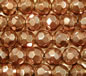 Copper Metallic 10mm Faceted Round Glass Beads