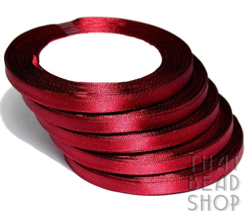 10 m Roll 6 mm satin ribbon red